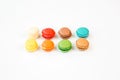 Colorful macaroons with white background Royalty Free Stock Photo
