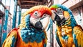 Colorful macaw parrot