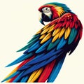 Colorful Macaw Parrot Illustration with Detailed Feathers Royalty Free Stock Photo