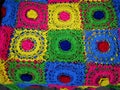 Colorful macrame details - different colors in squares