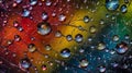 Colorful macro abstract of raindrops on spider web Royalty Free Stock Photo