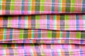 Colorful macro pattern background on Thai sarong Royalty Free Stock Photo