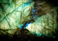 Colorful Macro Photo of an Illuminated Labradorite Stone.