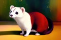 Colorful magic ferret, cartoon style painting. Generative ai art illustration