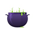 Magic potion alchemy, spells, magic, boiling liquid. Magic metal pot.