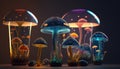 colorful magic mushrooms was a beautiful. Generative Ai