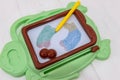 Colorful magnetic erasable tablet for preschool education Royalty Free Stock Photo