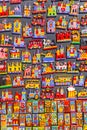 Colorful magnets in a souvenir shop in Prague Royalty Free Stock Photo