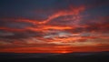 Colorful magnificent sunset in countryside above hills and fields, beauty nature background Royalty Free Stock Photo