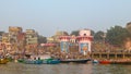 Varanasi, India, November 2016 : colorful main ghat in varanasi in india