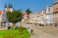 Colorful main square in the historic center of Telc