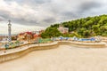 Colorful main terrace of Park Guell, Barcelona, Catalonia, Spain Royalty Free Stock Photo