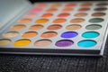Colorful make up pallet with pigments