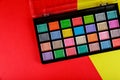 Colorful makeup palette, eye shadow in box Royalty Free Stock Photo