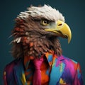 Vibrant Eagle Portrait In Surreal Fashion: A Modern Pop Culture Interpretation