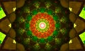 Colorful mandala Art with a round orange core