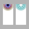 Colorful mandala blank banner template background isolated