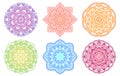 Colorful mandala. Ethnic round gradient ornament. Hand drawn indian motif. Mehendi meditation yoga henna theme. Unique