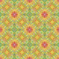 Colorful mandala floral repeating pattern