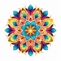 Colorful Mandala Flower: A Vibrant Symbol Of Indian Traditions And Artistry