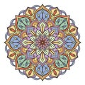 Colorful mandala. Indian radial ornament. Decorative circle