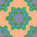 Colorful mandala ornament. Seamless pattern. Islam, Arabic, Indian, turkish, pakistan, chinese, ottoman motifs. Hand drawn floral Royalty Free Stock Photo