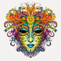 Colorful Mandala Masks With Fantastic Grotesque Flower Decorations