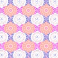 Mandala and ogee colorful seamless pattern