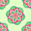 Colorful mandala ornament. Seamless pattern. Islam, Arabic, Indian, turkish, pakistan, chinese, ottoman motifs. Hand drawn floral Royalty Free Stock Photo