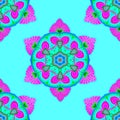 Colorful mandala ornament. Seamless pattern. Islam, Arabic, Indian, turkish, pakistan, chinese, ottoman motifs. Hand drawn floral Royalty Free Stock Photo