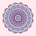 Colorful mandala on the pink background