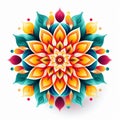 Colorful Mandala Vector Art On White Background