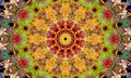 Colorful mandala with warm luminous shapes