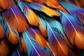 Colorful Mandarin duck feathers. Generate Ai Royalty Free Stock Photo