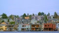 Colorful mansions in the city of Seattle located at Union Lake - SEATTLE, USA - APRIL 11, 2017 Royalty Free Stock Photo