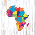 Colorful map of African Countries