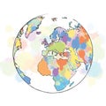 Colorful map europe globe