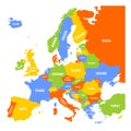 Colorful map of Europe Royalty Free Stock Photo