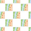 Colorful Map Flat Icon Seamless Pattern Royalty Free Stock Photo