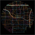 Colorful Map of Irving, Texas with all major and minor roads