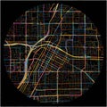 Colorful Map of LasVegas, Nevada with all major and minor roads Royalty Free Stock Photo