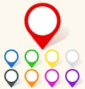 Colorful map pin icon in flat style