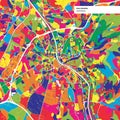 Colorful map of Salzburg, Austria