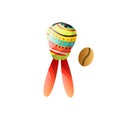 Colorful maracas national brazil musical instrument with coffee bean