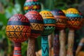 colorful Maracas in raw outdoor. ai generated