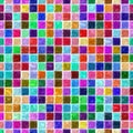 Colorful marble square stony mosaic seamless pattern texture background with white grout Royalty Free Stock Photo