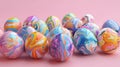 Colorful Marbled Easter Eggs 3D Model with Vibrant Patterns