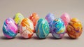 Colorful Marbled Easter Eggs 3D Model with Vibrant Patterns and Textures