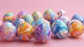 Colorful Marbled Easter Eggs 3D Model with Vibrant Patterns and Textures