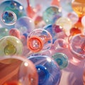 Colorful Marbles with Light Reflections and Translucent Designs Royalty Free Stock Photo